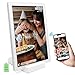 Frameo - Cornice digitale da 10,1 pollici, 5000 mAh, alimentata a batteria, WiFi, 32 GB, HD, IPS, touch screen con caricatore senza fili, rotazione automatica, condivisione istantanea di foto/video immagine