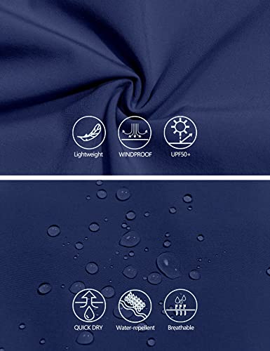 Mapamyumco Men's Lightweight Windbreaker, Windproof Hooded Golf Jacket, Water-Resistant Stretch Navy Peony 3Xl #TOP5