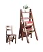 Produktbild CAIJUN Stuhl-Leiter Hockerleiter, Tritt- Kleine Leiter, Trittleiter, Klapphocker - Holz Retractable Wooden Stool Ladder Staircase with 4 Steps Holz-Tritthocker Klappstufen (Farbe : C)