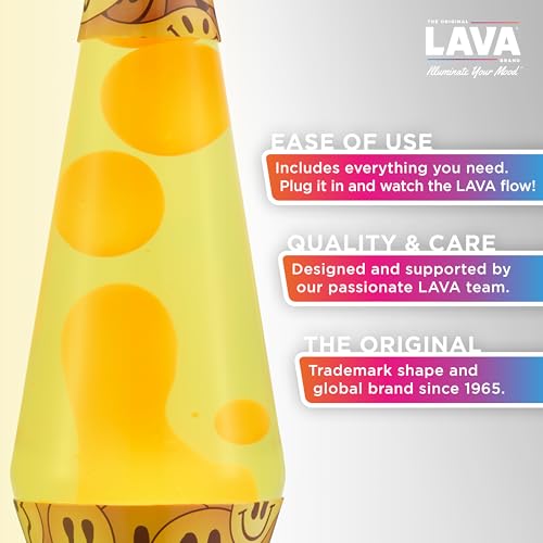 Image of The Original Lava Lamp - 14.5 inch Grinning Globs - Classic Liquid Motion Lamp - Yellow Lava and Orange Liquid - Item #2094 (Amazon Exclusive)