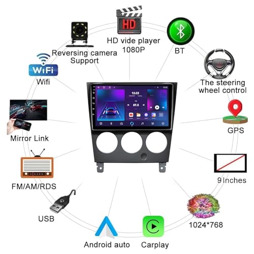 Autoradio multimédia Android 12 Subaru Impreza écran tactile CarPlay Auto