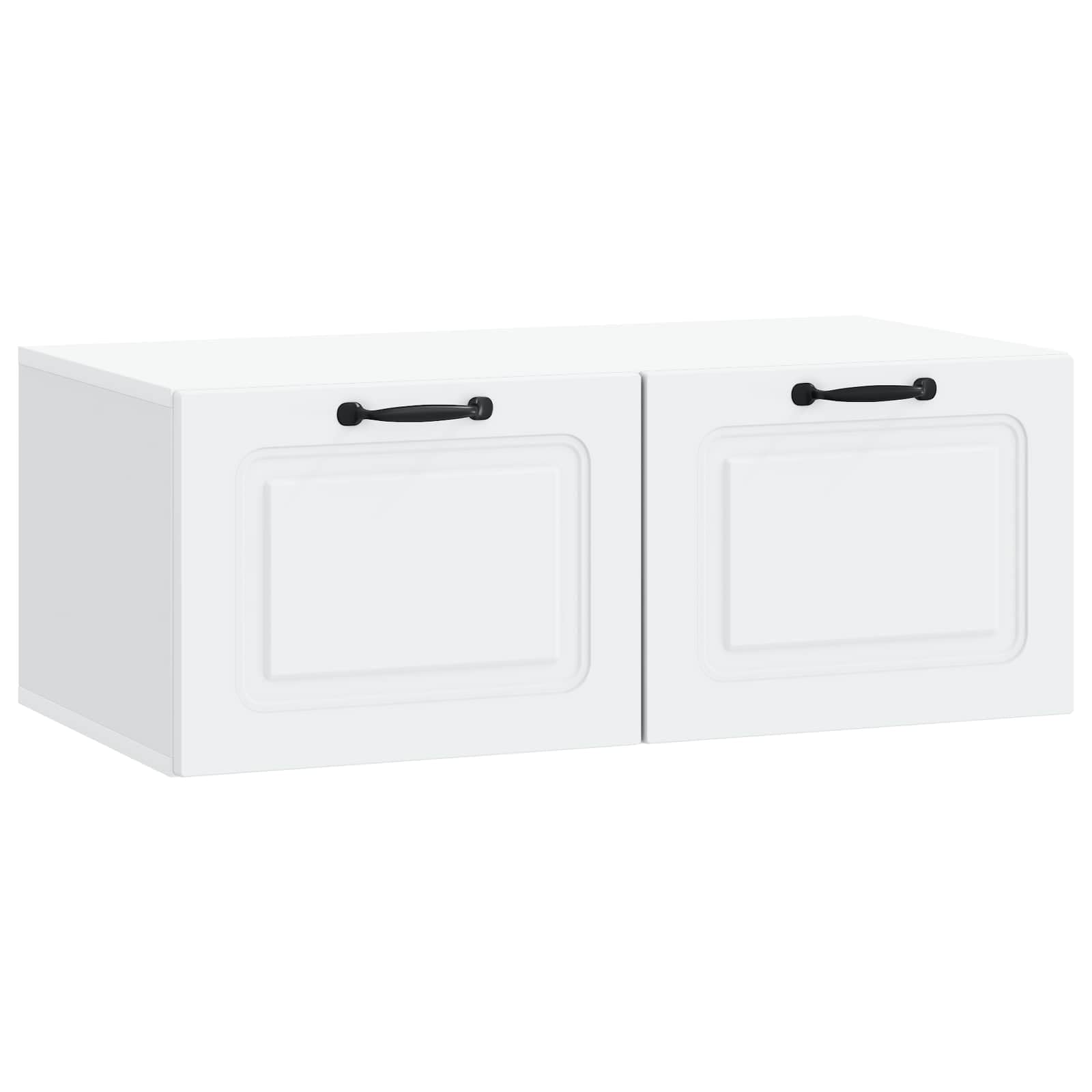 Meuble TV mural blanc avec étagère et tiroir pour cinéma maison