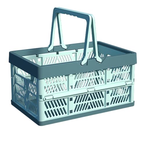 Cesta de picnic plegable,Cesta de compras plegable | Cesta de almacenamiento para la colada con asas,Cesta de comestibles para viajes, dormitorio, baño, camping, almacenamiento de alimentos, aperitivo