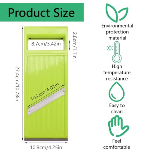 Vegetable Slicer Handheld Mandoline Food Slicer Stainless Steel Portable Vegetable Chip Maker for Kitchen Food Vegetables French Fry Fruits Potato Cheese Cucumber Carrot Quick Slicing Knife - Image 2