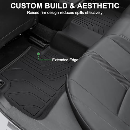 Image of Floor Mats for 2016-2021 Honda Civic Sedan /Coupe /Type R /Insight, 2017-2021 Hatchback, TPE All Weather Durable Floor Liners Door Sill Guards for Honda Civic