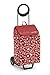 GIMI Easy Portaspesa, Carrello Spesa, Sacca in TNT, Portata 30 kg, con Portaombrelli, Capacità 50 l, Acciaio/Resina, Rosso, 39 x 39 x 102 cm