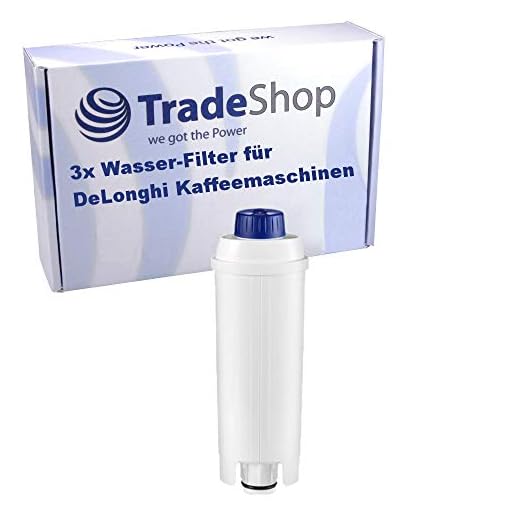Trade-Shop 3 x vattenfilter för DeLonghi ECAM 350.75.S 350.55.B 350.35.SB 350.35W 350.15.B 44.660.B 44.620.S 45.326.S 45.36.B 45.366.W 45.760.W/filter Patron