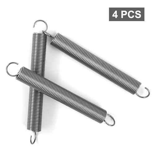 GUNGY Zugfedern mit Haken Edelstahl Zugfeder Spannfeder 100mm Außendurchmesser 12mm Drahtdurchmesser 1,2 mm Hakenwinkel 90 Grad Maximale Zugkraft 3,2kg 1,2x12x100mm 4 Stück