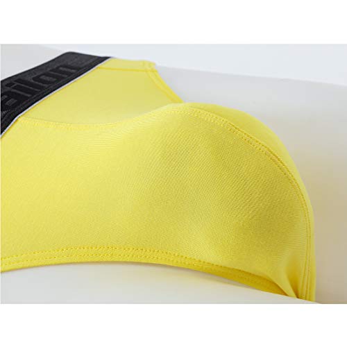 Zonbailon Pouch Support Mens Underwear Bamboo Bikini Thong Seamless T Back String Yellow #TOP3