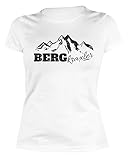 Damen T-Shirt Wandern Bergsteigen Klettern : BERGkraxler - lustiges Sprüche Sportshirt Frauen Farbe: Weiss Gr: S