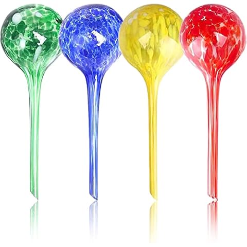 Fasmov 4 Piece Watering Globes Automatic Watering Bulbs Plant Self-Watering Device Garden Pot Waterers Indoor and Outdoor, 20 x 6.8cm Cover
