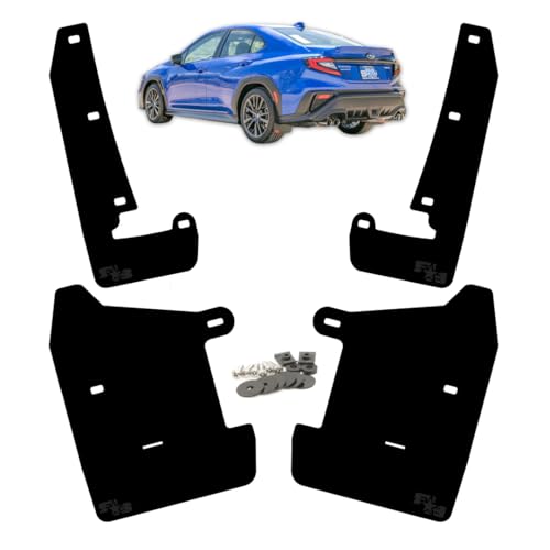 RokBlokz Mud Flaps for 2022+ Subaru WRX - Multiple Colors Available - Mud Guards are Custom Cut and Fit - Includes All Mounting Hardware (Black with Black Logo, Original)