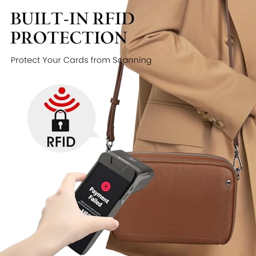 Image of befen Genuine Leather Crossbody Bags for Women, RFID Leather Purses