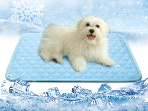 Upgraded Self-Cooling Mat for Dogs & Cats - Thicken Washable, Non-Toxic, Foldable & Non-Slip Dog Cooling mat Pet Cooling Pad for Indoor, Outdoor, Car Kids and Adults Use- Perfect for Summer