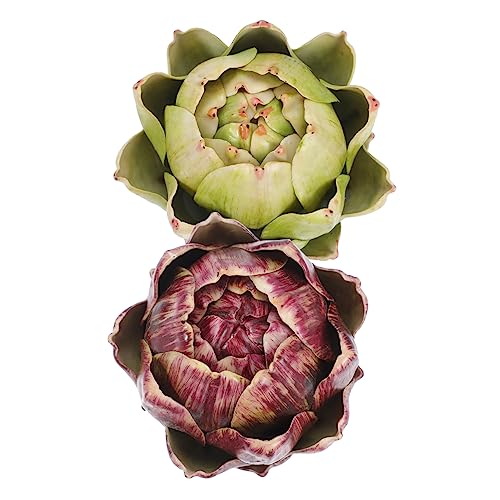 ULDIGI Kitchen Decor Plants 2pcs Artichoke Artificial Flower Fake Fruit Silk Flower Vegetable Plant Decorations Fake Vegetable