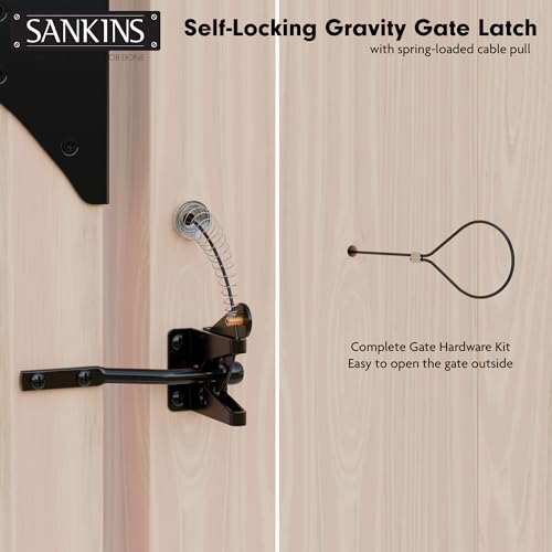 SANKINS Anti Sag Gate Frame Kit Hardware, 90 Degree Right Angle Gate Hinges, Gate Fence Kit with Gate Latch for Wooden Fence, Driveway Gates, Corral Gates, Wood Windows - Thumbnail 5