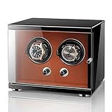 EHVYBDX Automatischer Uhrenbeweger Box für 1 2 4 6 Uhren, flexibles Kissen, Holzschale, Klaviervitrine mit leisem Motor, Uhrenaufbewahrungskoffer