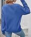 ZESICA Women's 2025 Fall Long Sleeve Crew Neck Solid Color Cable Knit Chunky Casual Oversized Pullover Sweater Tops Royal Blue Large