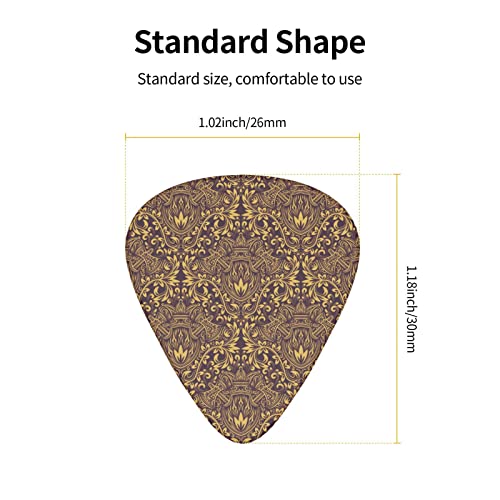Lot de 12 médiators de guitare avec texture baroque et bouclier floral doré pour guitare basse électrique et acoustique – Cadeau idéal pour les amateurs de guitare acoustique – Avec boîte - Les Beatles, Paul McCartney, John Lennon, RIngo Starr, George Harrison Lot de 12 médiators de guitare avec texture baroque et bouclier floral doré pour guitare basse électrique et acoustique - Cadeau idéal pour les amateurs de guitare acoustique - Avec boîte – Image 6