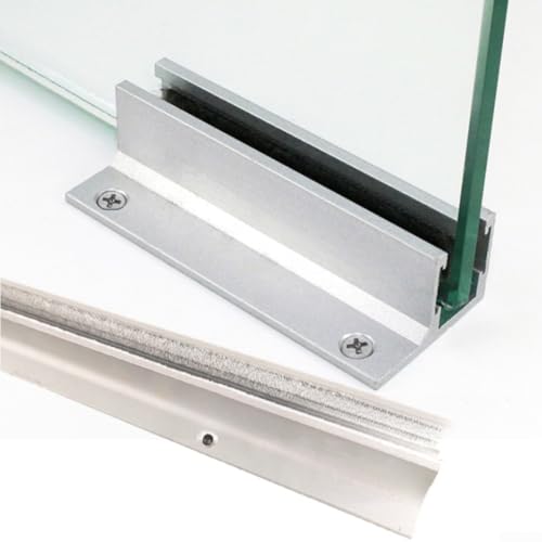 Carril de guía de piso de puerta corredera de cristal, carriles de piso de puerta de 40CM con reducción de ruido de revestimiento de felpa, para espesores que van de 0-14 mm
