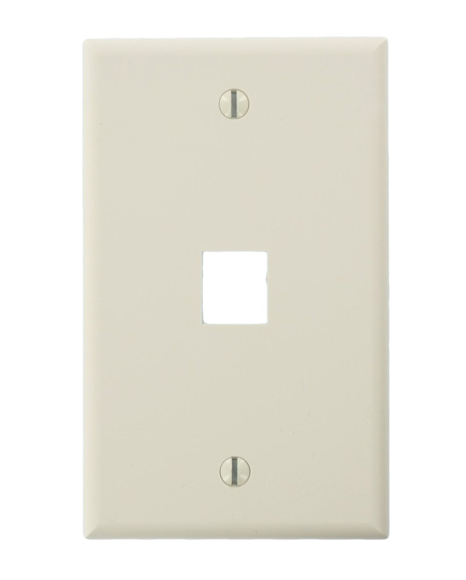 Plaque murale Quickport Leviton pour masquer les trous et fixer une prise réseau