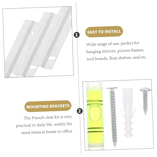 Image of 3sets French Cleat Picture Hanging Kit of Mirror Hangers for Lightweight Items up to Professional Grade Wall Mounting Hardware for Artwork and Home Decor