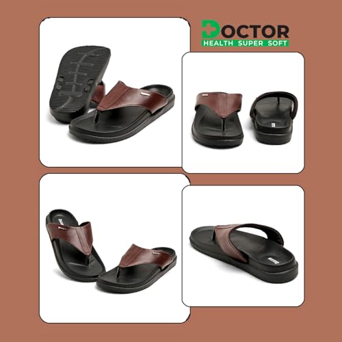 Image of DOCTOR HEALTH SUPER SOFT Men's Orthopedic Slippers | Anti-Skid Comfort Footwear for Heel Pain & Everyday Wear | Lightweight PU Sole Flip-Flops for Men
