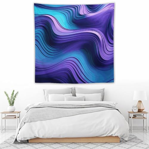 Tapisserie murale violette avec kit fixation pour mur vide - 5