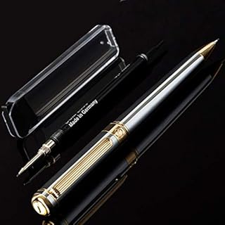 Silver Chrome Mechanical Pencil Scriveiner - Stunning Design, 24K Gold Finish, Schmidt 0.7mm Mechanism, Spare Leads, Best Luxury Pencil Gift Set for Men & Women, Professional Executive Office Pencils