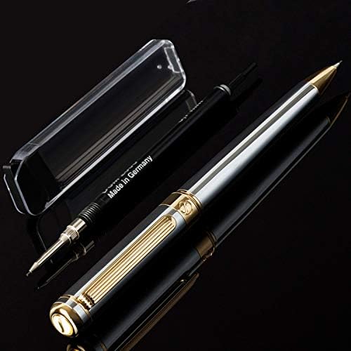 Scriveiner Silver Chrome Mechanical Pencil - Stunning Luxury Pencil, 24K Gold Finish, Schmidt 0.7mm Mechanism, Spare Leads, Best Gift Set for Men & Women, Professional, Executive, Office Pencils
