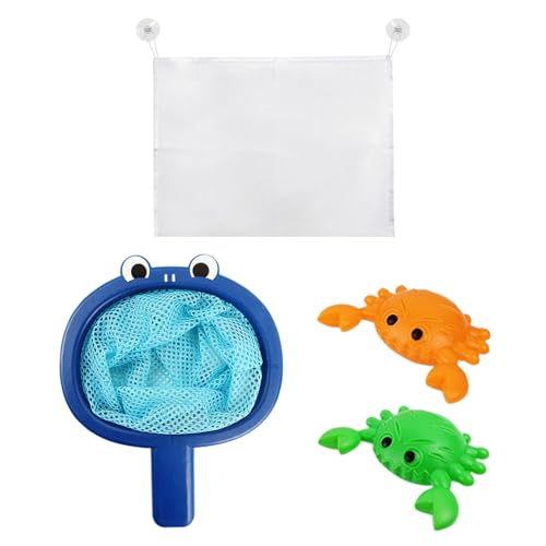 1 Ensemble De Jouets De Bain Pour Bébé, 1 Sac En Filet De Rangement, Ensemble De Jouets De Crabe En Filet De Pêche, Jouets Aquatiques Pour Enfants, Filet De Jouets De Bain