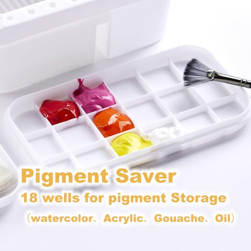 Image of SEVENY Paint Brush Cleaner, Holder and Organizer with Palette, White | For Acrylic, For Watercolor, For Water-Based Paints