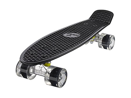 Ridge Skateboard Mini Cruiser, schwarz-klar, 22 Zoll