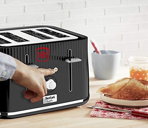 Tefal Loft TT760840 4-Slot Toaster/Black Slice, Plastic, 1700 W