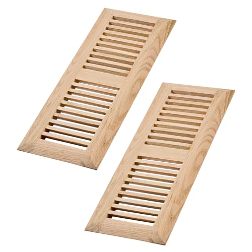 2 Pcs Pack Red Oak Floor Register, Drop in Vent, 4x12 Inch, Unfinished by WOOD VENTS DECORATION - Used condition - US$33.80
