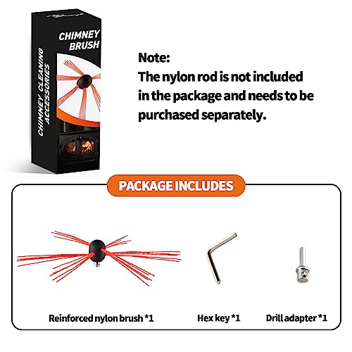 image for Bluesea 1 Piece Chimney Sweep Brush, Chimney Cleaning Kit Accessories 