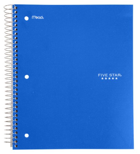 Five Star Spiral Notebook, 3 Subject, College Ruled Paper, 150 Sheets, 10-1/2" X 8" Sheet Size, Royal Blue (72569)