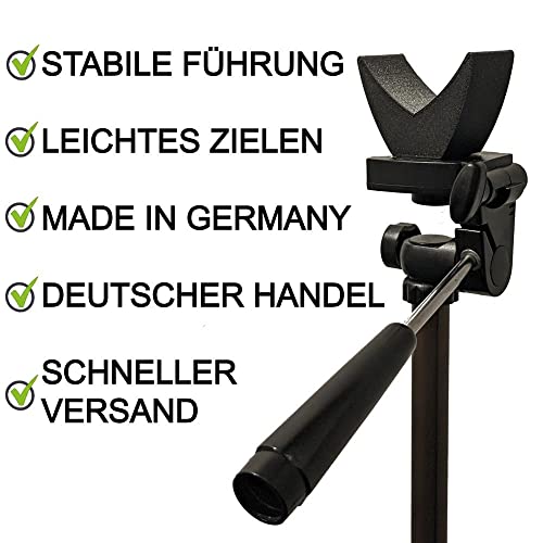 Foto von TronicXL 134cm Stativ + Auflage Gewehrstativ I Gewehr I Gewehrauflage Stativ Dreibein 1/4 Zoll Adapter für Gewehre Waffen Ständer