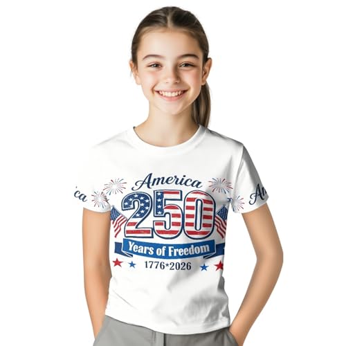 Image of Kids Graphic T-Shirt Boys Girls Novelty Tees Top Short Sleeve Shirts Summer Blouses 3-16