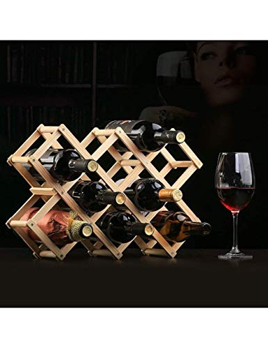 Soporte para 10 botellas de vino plegable de madera miniatura 4
