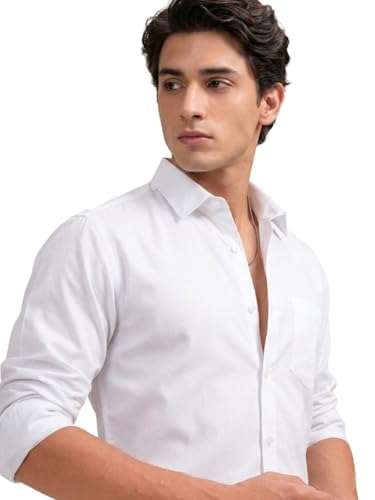 Image of Cozytton Men's Pure Cotton Solid Stylish Casual & Formal Wear Shirt | Stylish Regular Fit Full Sleeve Comfortable Office Party Trendy Shirt - Multi Color