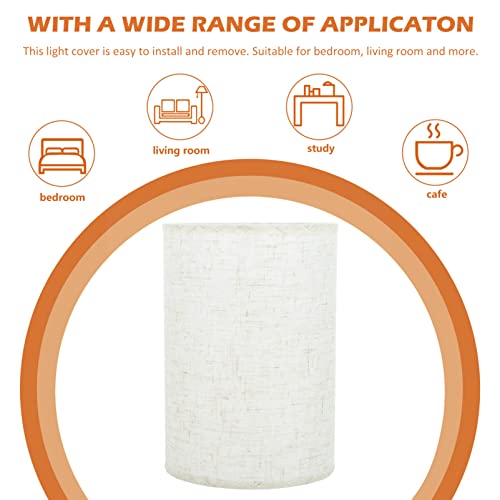 Image of Ceiling Lampshade Cylinder Lamp Shade Small Drum Lampshade Linen Fabric Light Shade Cover for Pendant Wall Scone Bedroom Living Room Table Home Decor 20x14cm