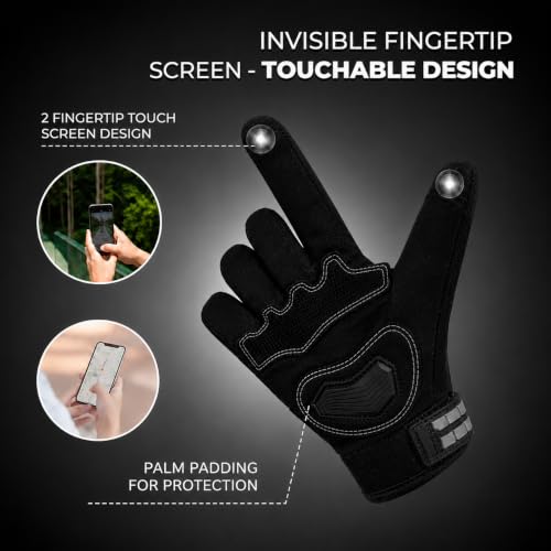 Image of BADOWL Hexa Bike Riding Gloves - Full Knuckle Protection, Anti-Slip