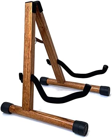 Ram® Wooden Guitar Stand Wood Electric Guitar Floor Stand A Frame Folding Guitar Holder Adjustable for Bass, Cello, Mandolin, Banjo, Ukulele