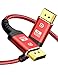 Produktbild Snowkids DisplayPort-Kabel, 4K, DP, Nylon, geflochten, (4K @ 60 Hz, 1440p @ 144 Hz) Ultra High Speed DisplayPort zu DisplayPort-Kabel 1,8 m für Laptop, PC, TV, etc- Gaming-Monitorkabel (rot)