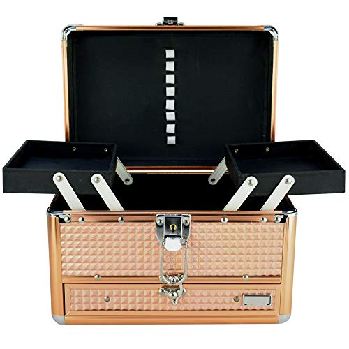 Maleta Para Maquiagem e Joias Frasqueira Luxo Cobre CBRN11094