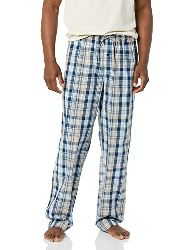 Amazon Essentials Men's Cotton Stretch Poplin Full-length Pajama Bottoms, Pack of 2, Dusty Blue/Navy Plaid, X-Small - image 5