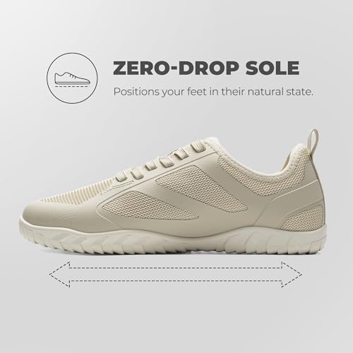 NORTIV 8 Barefoot Water Shoes for Women Men Minimalist Breathable & Comfortable Beach Swim Boat Pool Outdoor Walking Shoes, Zero Drop Sole, Seagull,Size M11/L12.5,Khaki