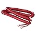 Telephone Cord Handset Curly - Phone Color Crimson Red 15ft - Works on virtually All Trimline Phones and Princess Telephones
