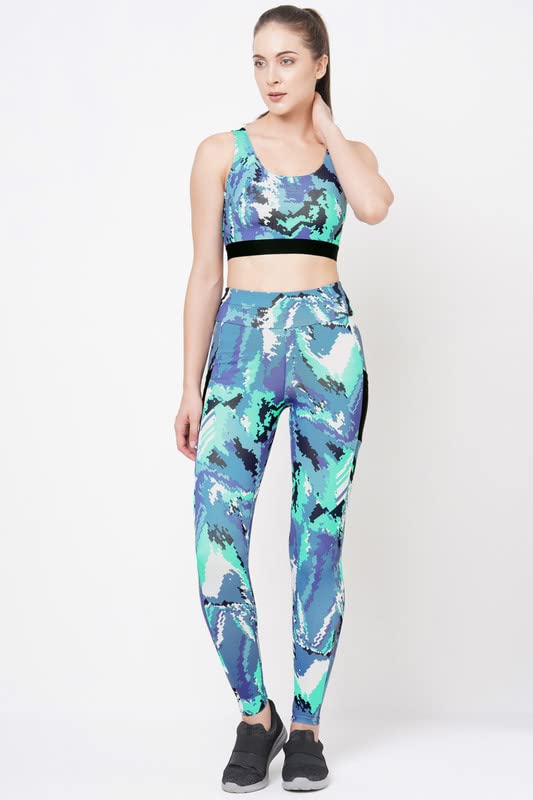 Image of JUST-Dry 7 /8 HIGH Waist CAMO Print GO Train Workout Tights
